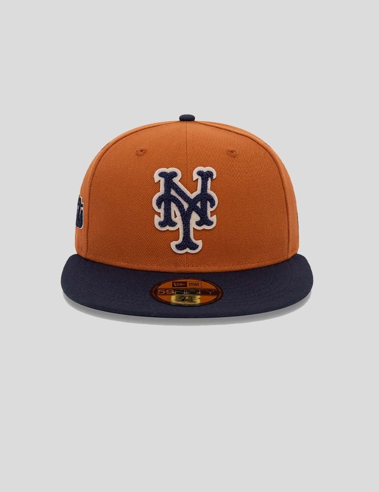 NEW ERA new york mets bouchle 59fifty fisso marrone / nave